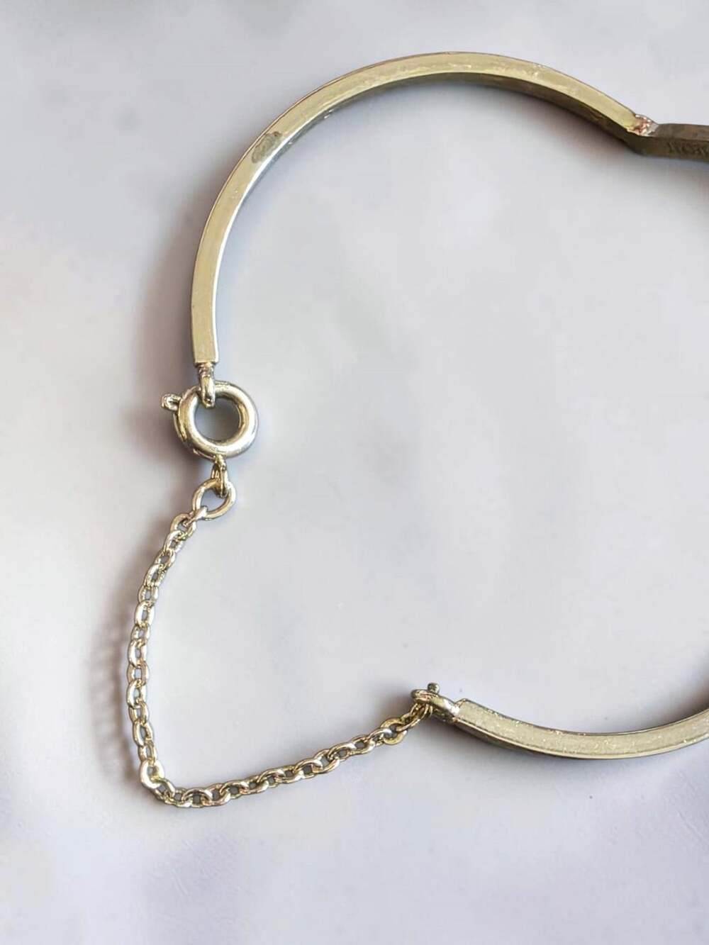 Gold Tone Rhinestone V Shape Cuff Bracelet - Picture 4 of 4